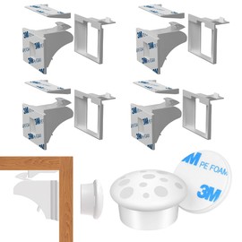 WUSJCOF 4 Locks with 1 Key Baby Safety Magnetic Cabinet Lock Invisible Child Lock for Cupboard and Drawers No Drilling or Screws