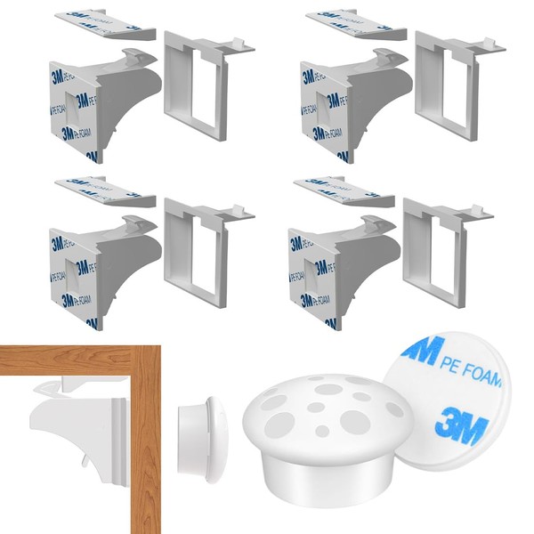 WUSJCOF 4 Locks with 1 Key Baby Safety Magnetic Cabinet