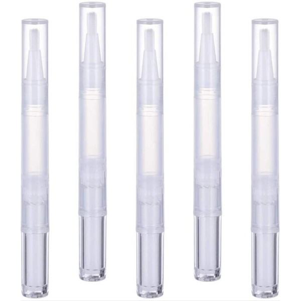 Pack of 5 3 ml Transparent Twist Pen Empty Nail