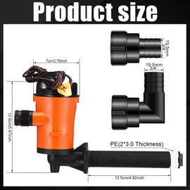 Retisee Livewell Pump for Boat with 4 Stainless Steel Mesh Strainer 3/4 Inch, 12V 800GPH Aerator Pump for Livewell Submersible Cartridge Aerator