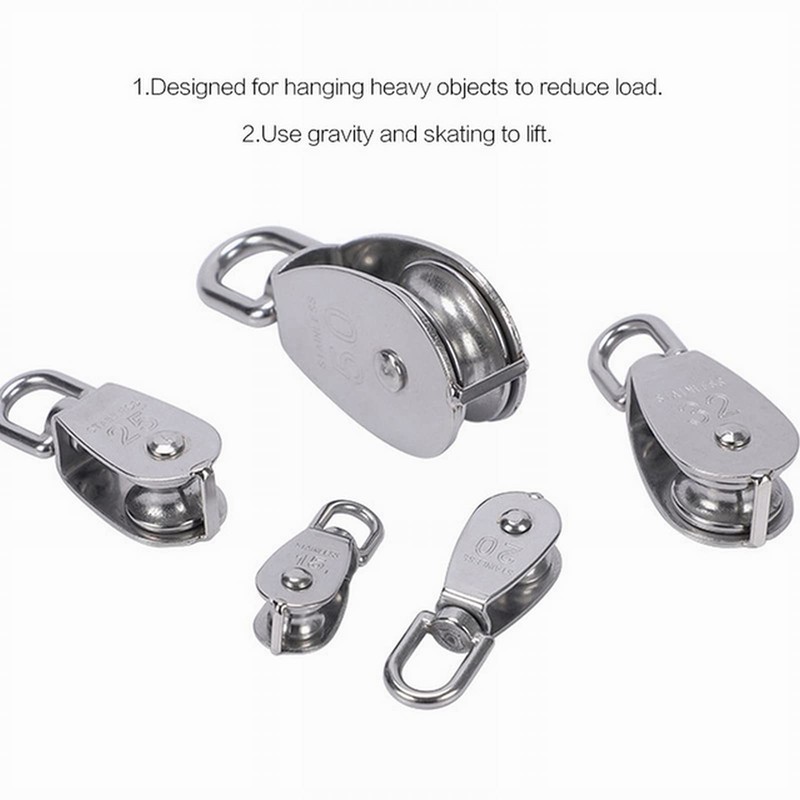 ExcInter Single Pulley M15 Steel Wheel Block Heavy Duty Pulley