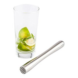 Restaurantware 8-inch Stainless Steel Cocktail Muddler: Perfect for Bars, Catering Events, & Home Use - Commercial Grade - Long Handle Length for Easy Use with Mojitos & Old Fashioneds - 1-CT