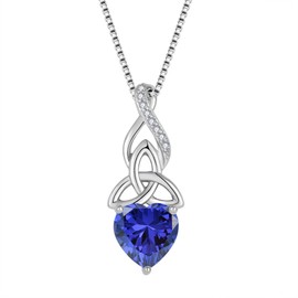 Inpasne Infinity Celtic Knot Necklace for Women 925 Sterling Silver Irish Necklace Tanzanite December Birthstone Pendant Jewelry Gifts for Her