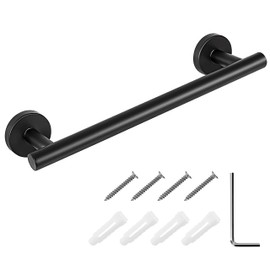 Newellsail Wall Mounted Towel Rail 304 Stainless Steel Brushed Towel Rail Small Towel Rail for Bathroom and Kitchen 30 cm (Black)