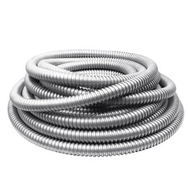 Xadnitu 1/2 Inch Flexible Reduced Wall Electrical Conduit, 50 Ft Stainless Steel Split Cable Sleeve Tube for Industrial, Home Cables Management, Wiring and Protection
