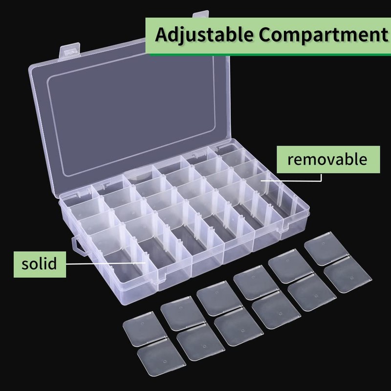 Opret 2 Pcs 36 Grids Plastic Jewellery Organiser, Clear Storage