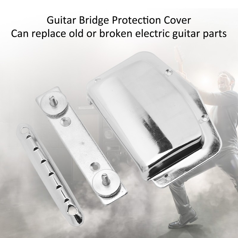 Guitar Bridge Cover Metal Shell Bridge Protector with Screw Stringed