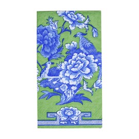 Caspari Green And Blue Plate Guest Towel Napkins - 15 Per Package