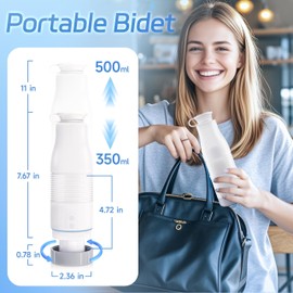 Portable Bidet for Travel, Travel Bidet 550ML 4 Spray Modes, High-Pressure Handheld Electric Bidet Sprayer, Rechargeable Compact Portable for Women & Men Camping On-the-Go
