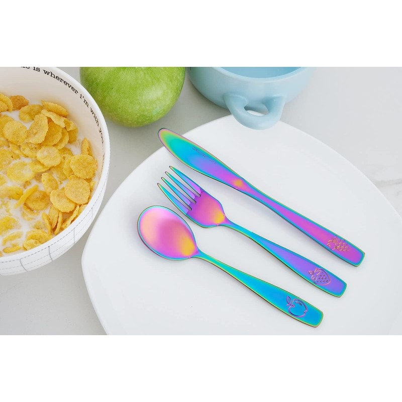 CHILLOUT LIFE 12 Piece Stainless Steel Kids Silverware Set -