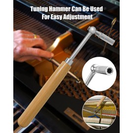 10 Pcs Professional Piano Tuning Kit Piano Tuner Hammer Mute Tools Portable Piano Tuning Tools Piano Repairing Accessories with Felt Temperament Strip and Case for Tuning Beginner, Professional Tuner