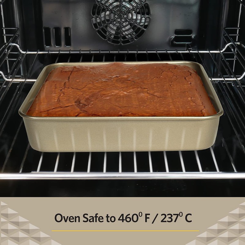 Glad Square Baking Pan Nonstick - Heavy Duty Metal Bakeware