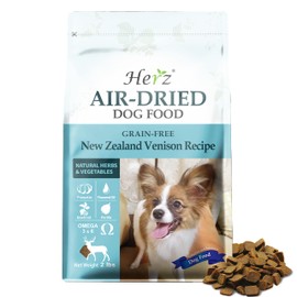 Herz Air-Dried Dog Food – New Zealand Venison Recipe 2 lb, Single Pure-Meat, Grain Free, All Natural, High Protein, Limited Ingredients