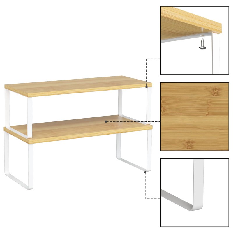 NEX Kitchen Cabinet and Counter Shelf Organizer, Stackable & Expandable,