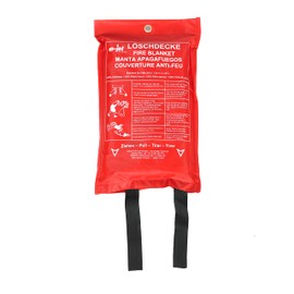 Fire Blanket XL 120 x 120 cm - DIN EN 1896 Standard 2019 - Fibreglass Extinguishing Agent Signal Red - Eyelets for Hanging