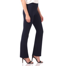 Rekucci Women's All Season Knit Secret Figure Bootcut Pant (10 Tall, Navy)