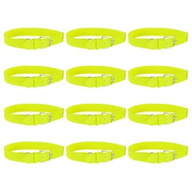YELARXI Baseball Belt PU Leather Softball Belt, Adjustable Elastic Baseball Uniform Fit for Men Women Youth Football Exercises Climbing - (12 Pack, Fluorescent Yellow)