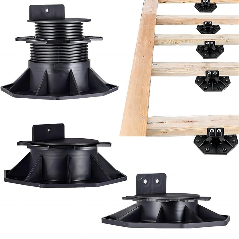 Wisyurt 6 Pcs Joist Support Pedestals, Adjustable Decking & Flooring
