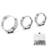 42pcs Stainless Steel Cinch Clamps Rings Single Ear 1/2in 3/4in