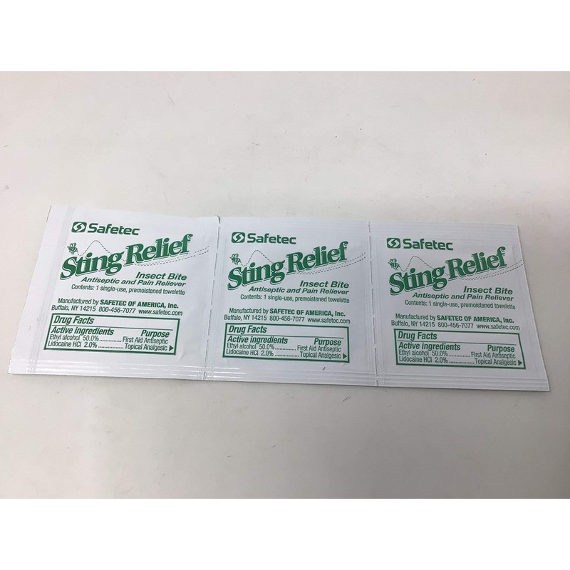 Safetec Sting Relief Wipe (48/Box)