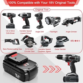 for Porter Cable 2Pack 18V 4.5Ah Replace Battery for Porter Cable PC18B 18-Volt Cordless Tools