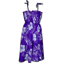 Hawaiian Tube Dress Hibiscus Blossom Purple 3323589