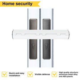 Patio Door Security Lock for French Double Doors, Patio French Door Security Lock for 2 Horizontal Handles, Conservatory Doors Patio Door Safety Locks, with Scratch Protection Inserts, Easy to Fit