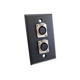 usbargainsound New ProCraft Black Stainless Steel Wall Plate Loaded W/ 2 Female Mic XLR Inputs