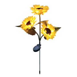 Solar Sunflower Light 24 LEDs Warm White IP55 Waterproof Outdoor Decorative Flower Light for Garden Courtyard