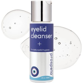 Prospela Prospela Eyelid Cleanser Wash for Eyelashes and Eyelid Cleanser. Makeup Remover for Eyelashes & Extensions C Gentle, Parabens free, Dye free, SLS free. Formulated and made in CA - 2 fl oz.
