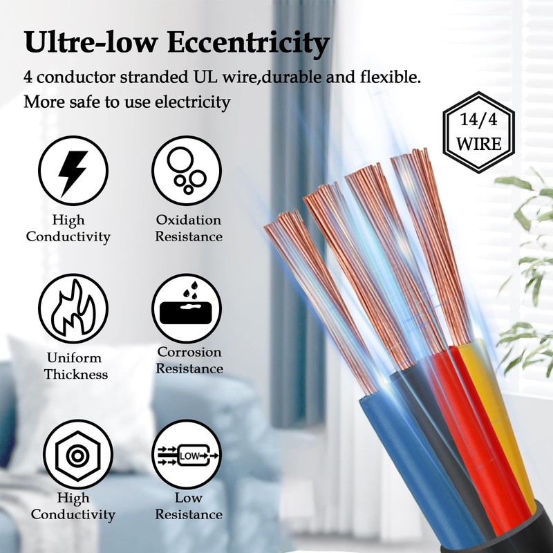 14AWG 4-Conductor Control Cable for Mini Split Air Conditioner -
