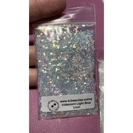 KCGLITTER 5G Iridescent White Blue 1MM Fine Glitter for nail acrylic gel craft US Seller