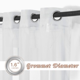 NICETOWN Living Room Window Curtains Sheer Textured, Grommet Casual Voile Sheer Airy Window Treatments Vertical Drapes for Sliding Door/Bedroom, Light Gray, W37 x L84