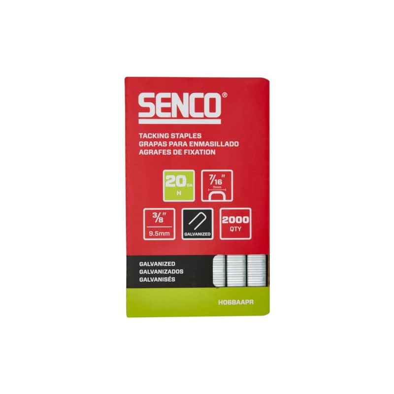 SENCO H06BAAPR 3/8" 20 Gauge 7/16" Crown Tacking Staples, Galvanized