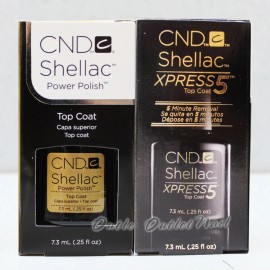 CND SHELLAC UV Gel Set Of 2 BASE COAT 0.25oz 7.3ml - TOP COAT + EXPRESS5 TOP - Top Coat + Top Xpress5 0.25oz