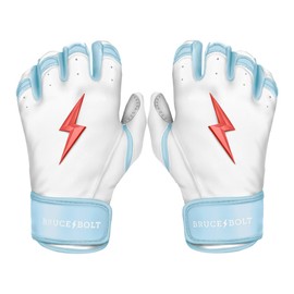 BRUCE BOLT HAPP Series Short Cuff White Batting Glove - White Large
