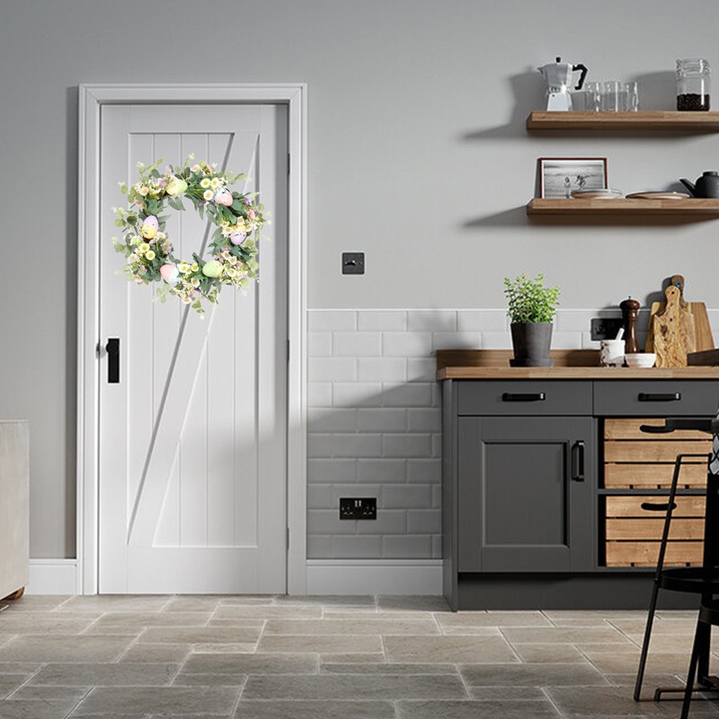 Easter Wreath Easter Eggs Daisy Garland Simulation Plants Door Hanger