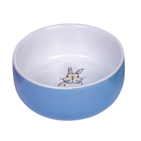 Nobby Rabbit 73767 Ceramic Dog Bowl – Blue/White