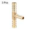 sourcing map Tee Brass Barb Fitting Reducer 3 Way, Fit