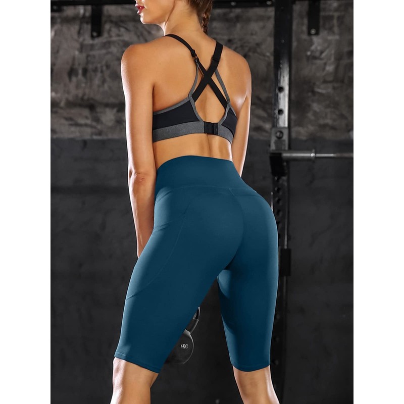 CharmLeaks Women Short Leggings with Two Pocket Yoga Shorts Tummy