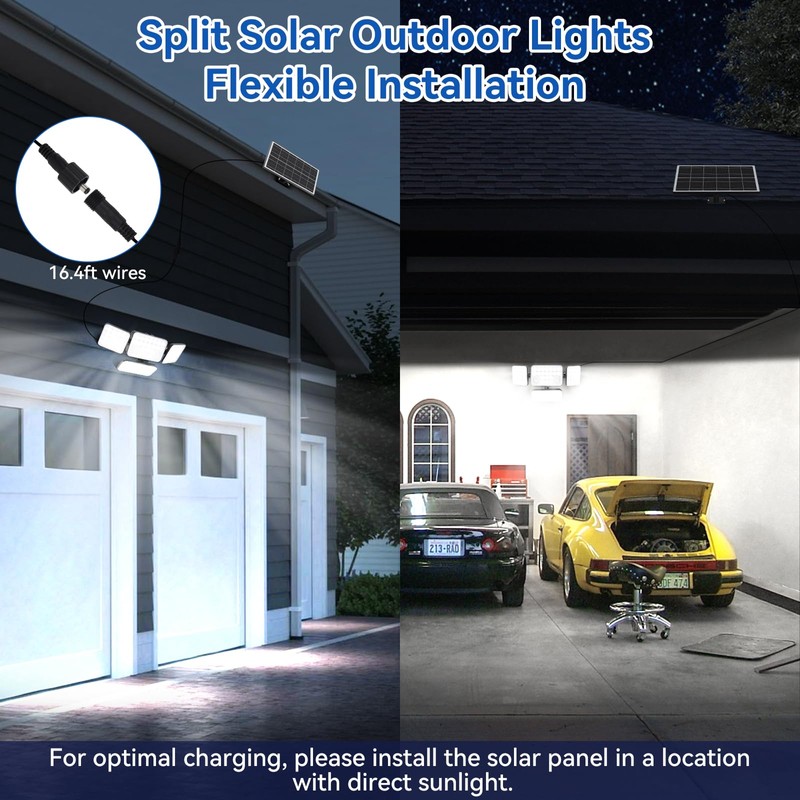 Aialun Solar Security Lights Outdoor with Dual Motion Sensor, 8500K