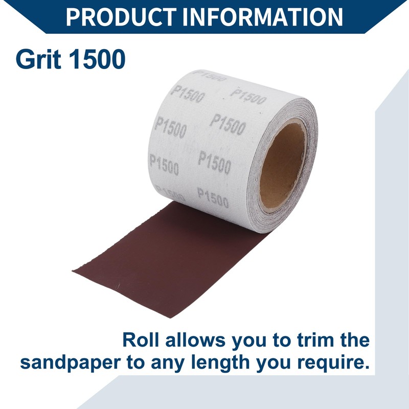 Hihaha P1500 Long Board Sanding Paper 393.70"x3.94" Red Sanding Roll