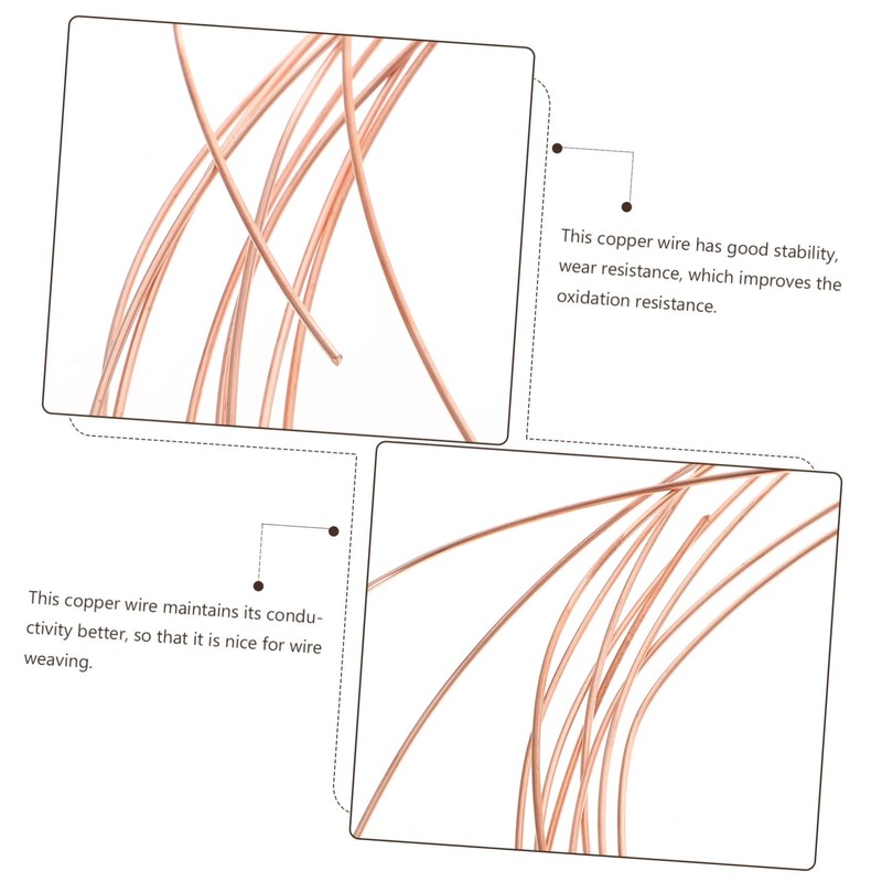 Zerodeko 2pcs Bare Copper Wire Flexible Conducting Wire for Crafts