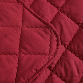 FLXXIE Machine Washable Microfiber Down Alternative Toddler Comforter, Super Soft and Lightweight Kids Crib Quilted Blanket for Stroller, Travel, 39x47 Inches, Red