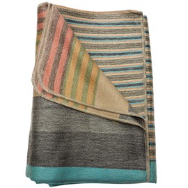 DAVLINA, Alpaca Wool Throw Blanket | Super Soft, Lightweight, Breathable and Hypoallergenic | Non-Itchy or Scratchy (Green Gray Varicolored, Queen (U.S. Standard))