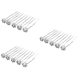 TOVINANNA 60pcs U-shaped Rhinestone Rose Hairpins for Weddings Bridal Parties Special Occasions Elegant Crystal Hair Accessories White for Hairstyles and Glamorous Looks