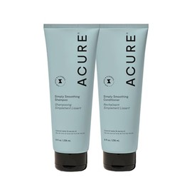 Acure | Shampoo y Acondicionador anti friz | Aplaca, aporta brillo y manejabilidad | Sin parabenos ni sulfatos, 236 mL c/u