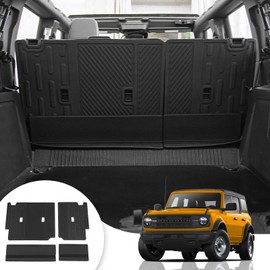 Maxzina Cargo Mat Compatible with 2021 2022 2023 2024 2025 Ford Bronco Back Seat Cover Protector Split Seat Cargo Liner Trunk Mat Kick Mat for Ford Bronco Accessories 4 Door (4 PCS Rear Backrest Mats)