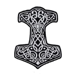 Thor's Hammer Mjolnir God of Thunder Nordic Norse Viking Iron On Patch (4.0 inch-PC1)
