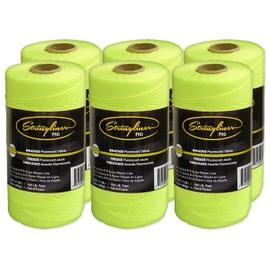 Stringliner Braided Mason Line Replacement Roll Contractor Pack 1,000' - Fluorescent Yellow (6 Pack) - SL35765CPK
